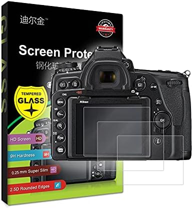 מגן מסך זכוכית מחוסמת 3 חבילות עם סרט LCD למעלה תואם ל- Nikon D750 D780 מצלמה דיגיטלית [0.25 ממ 2.5D